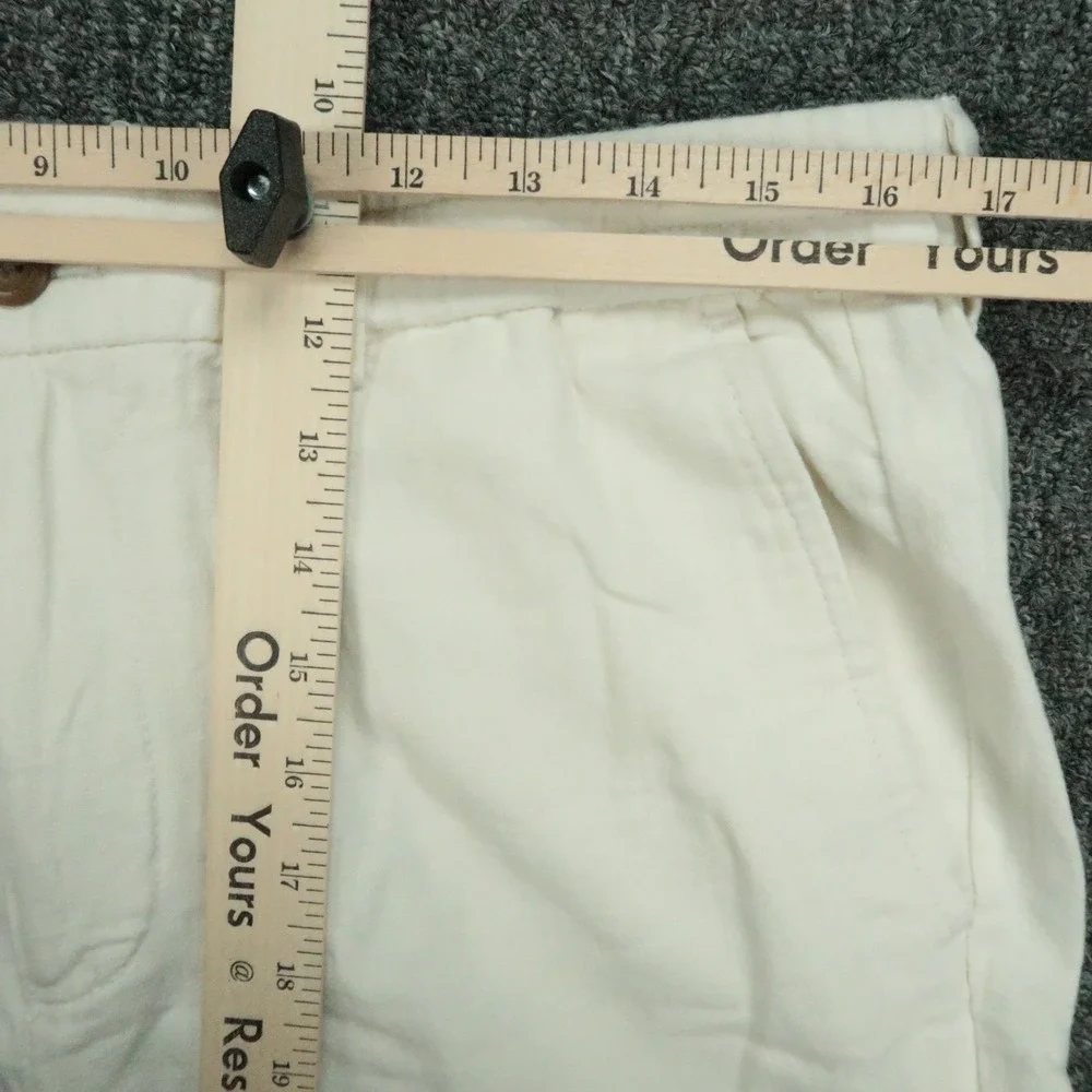 Banana Republic Pants Mens 33x32 White Linen Blend Athletic Fit Trouser Chino